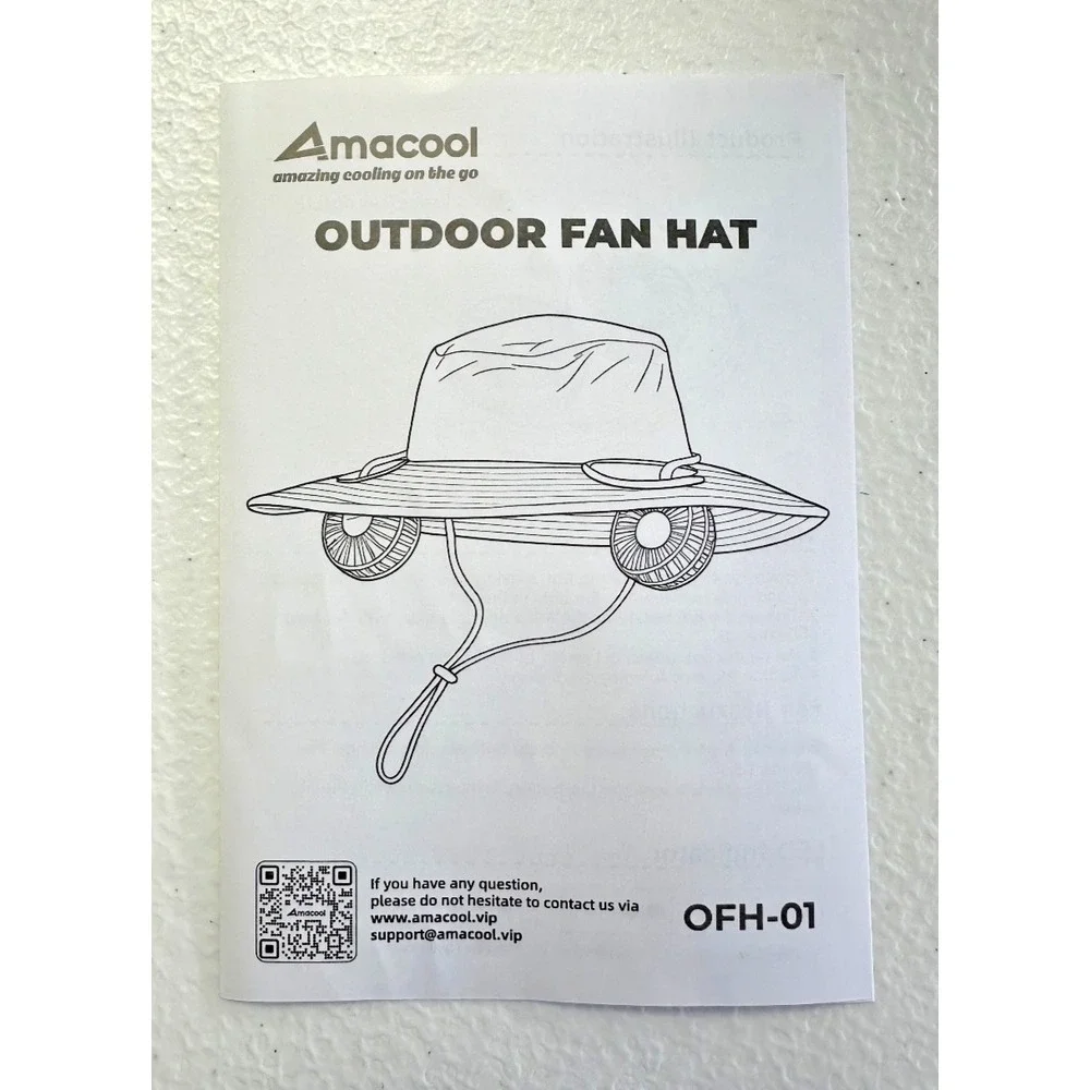 Wide Brim Sun Hat Dual Fans UV Protection Black Hiking Fishing Camping NEW Gear
